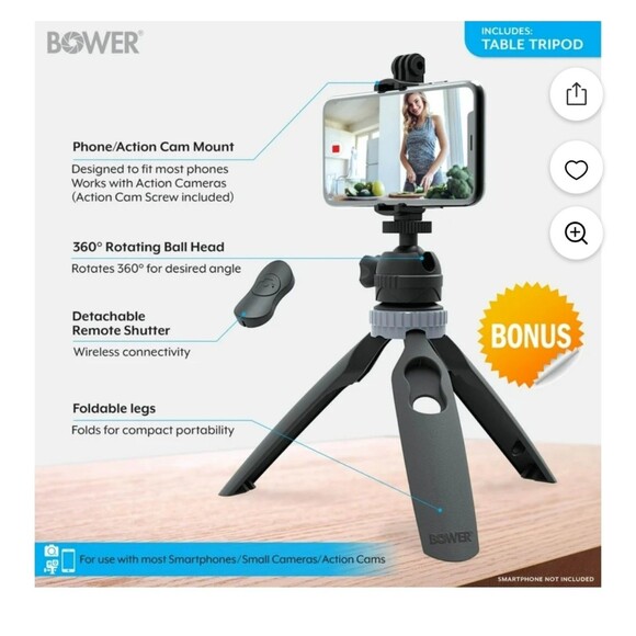Bower Content Creator Kit with16-inch RGB Ring Light,62" Tripod,Green Screen New - Picture 3 of 9